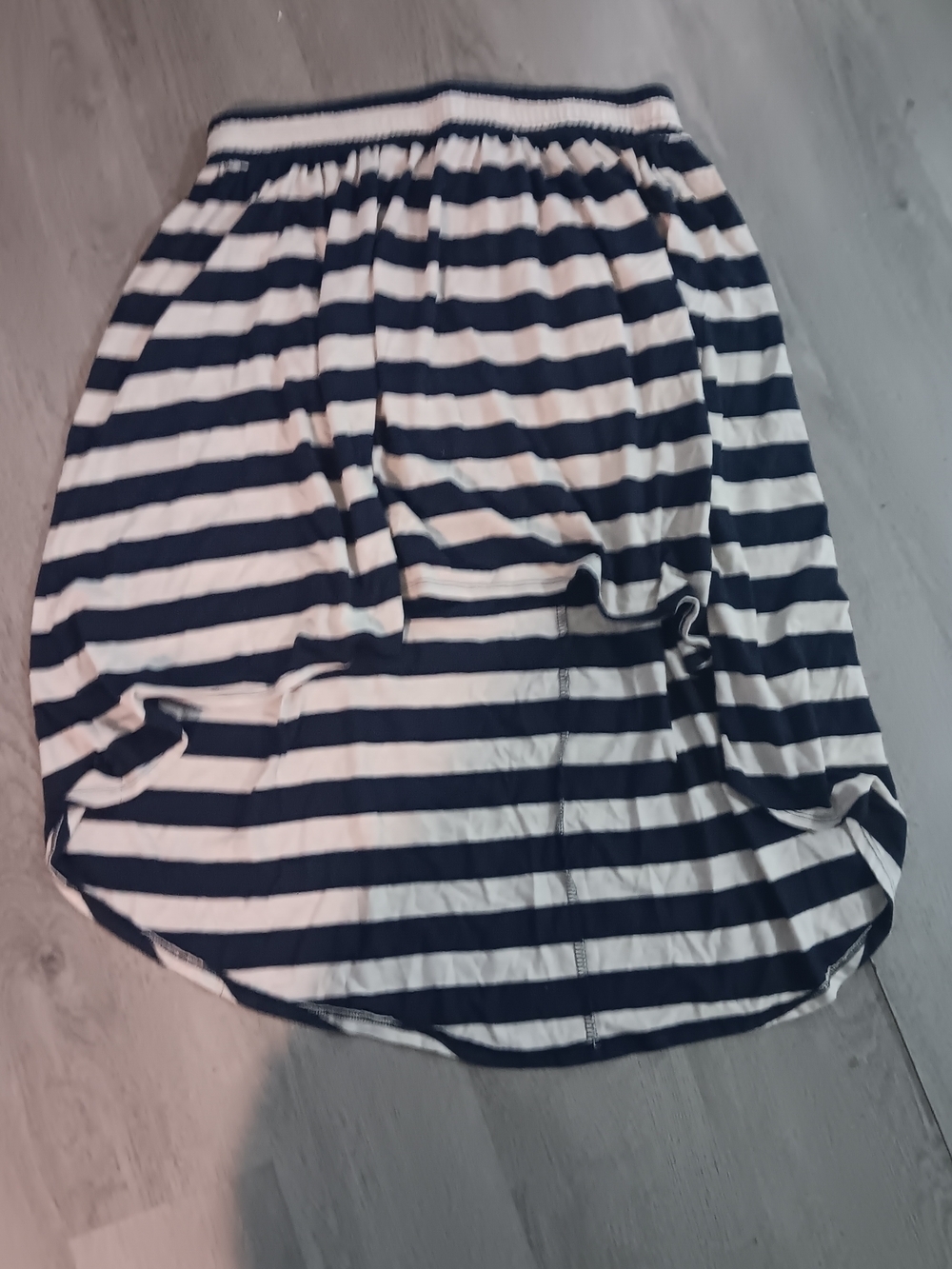 Xhilaration Navy and White Striped High-Low Skirt
